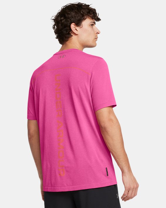 Męska koszulka z krótkimi rękawami UA Vanish Elite Seamless Wordmark, Pink, pdpMainDesktop image number 1